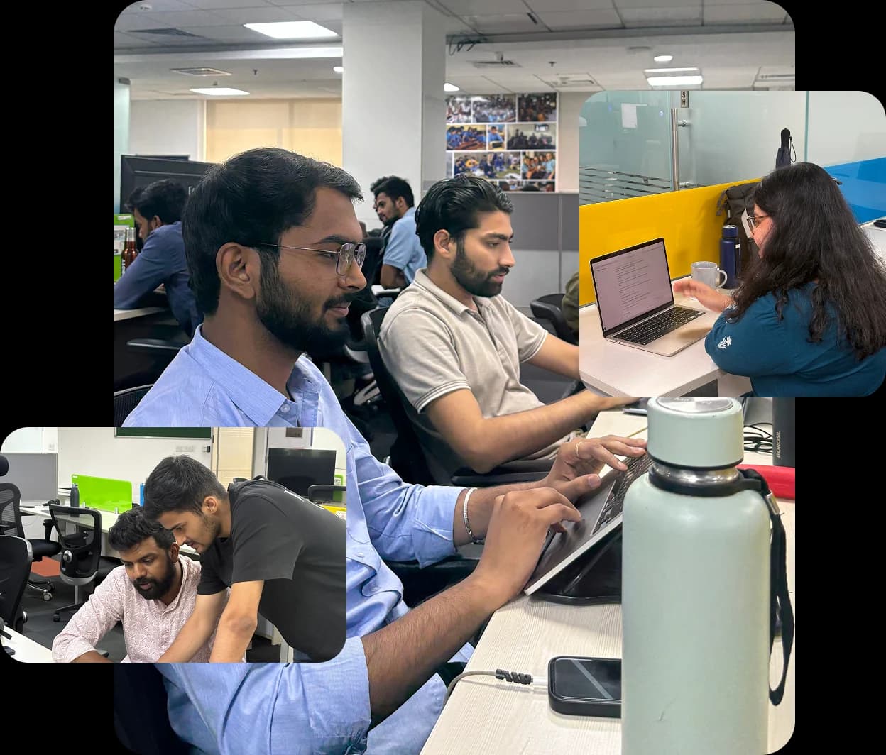 iDream team members working together in the office