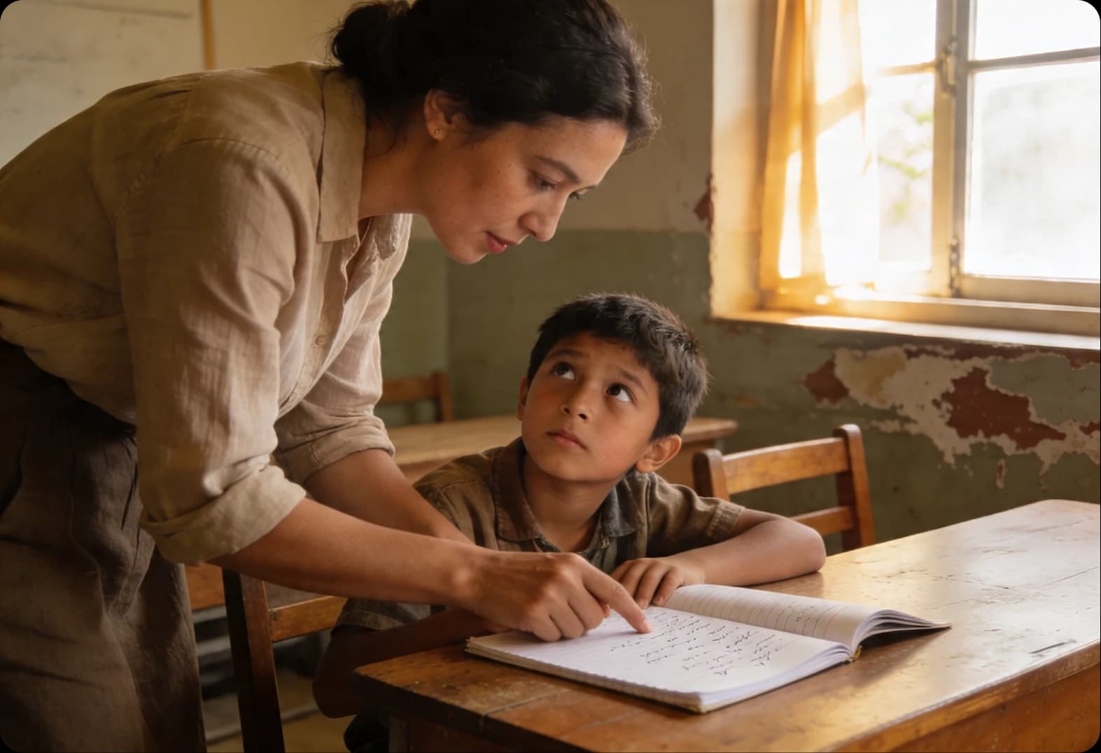 A child learning to read