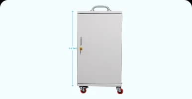 Height and compact design of the charging trolley for a digital library